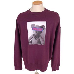 Palm Angels Teddy Bear Print Sweatshirt L Mens Plum